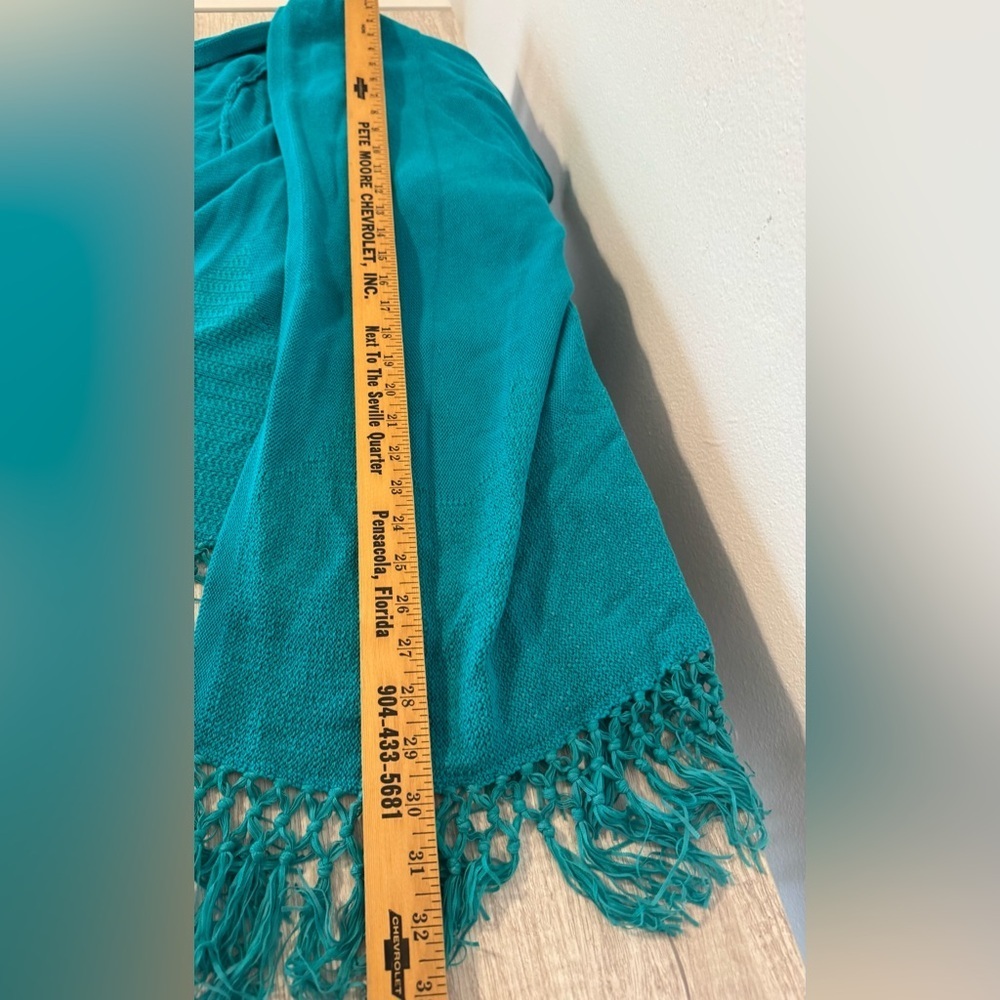 Lilly Pulitzer Maldives Green Tatum Long Cardigan Fringe Hem Cotton Coastal Sml - Picture 7 of 12